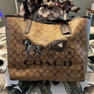 2023 Halloween Coach Signature Canvas Tote Bag